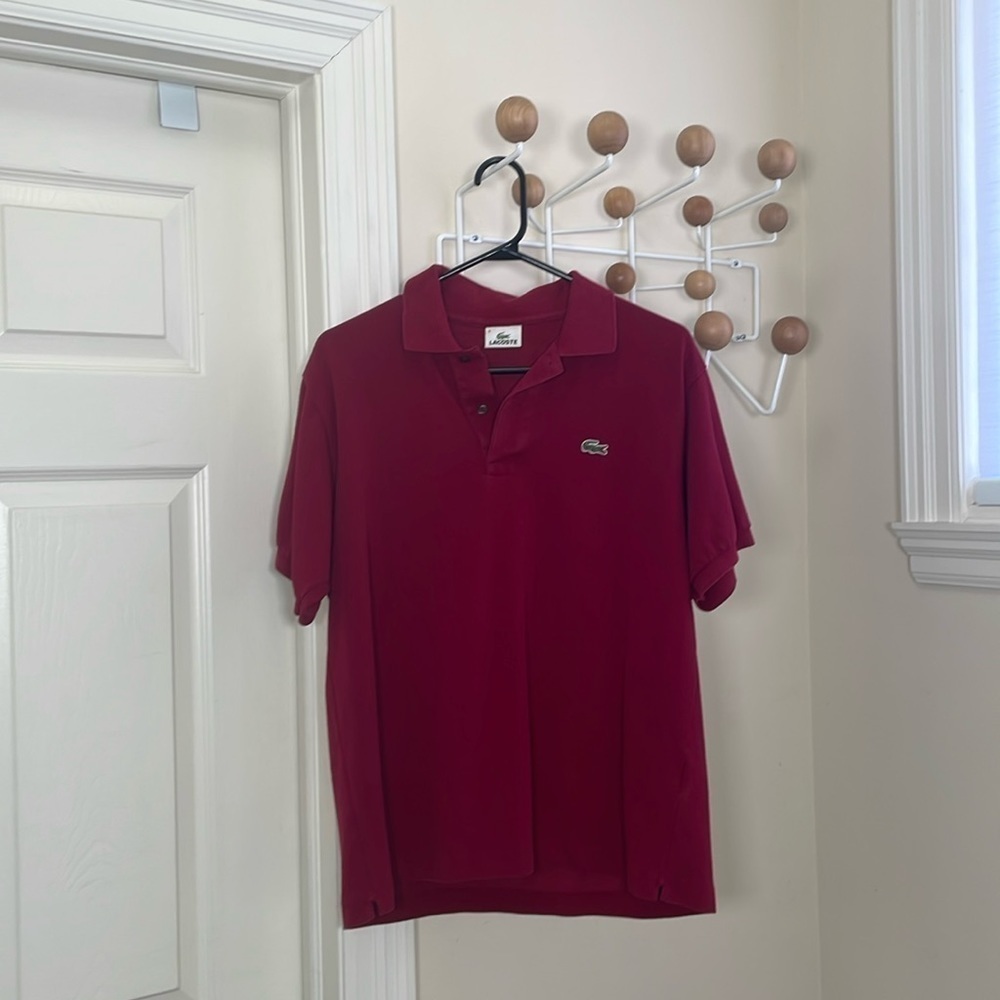 Lacoste - Short Sleeve Polo Shirt - Red - Size 5 / Small
